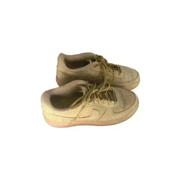 Nike Air Force 1 Tan Suede Sneakers LaceUp Boys 6Y Womens 8 - Picture 10 of 14